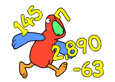 Parrot with numbers