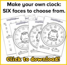 Print, colour and create your own clock!