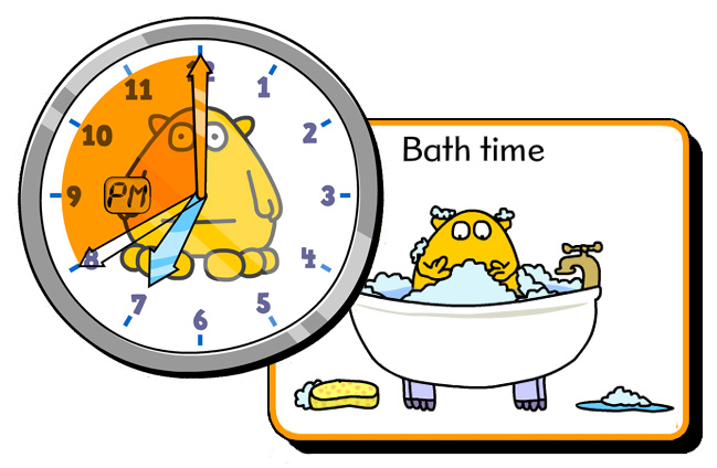 telling time bathtime