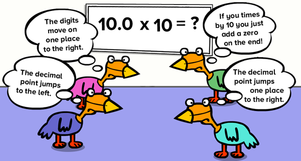 Chickens thinking about a maths problem in different ways