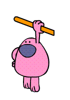 Busy Things pink man doing a pull up Busy Things pink man doing a pull up