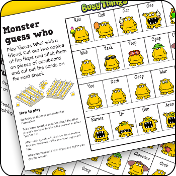 Free summer activity: Monster Guess Who
