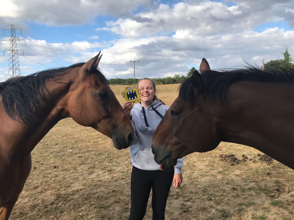 Monster horse riding with Freya at Darley Abbey, Derbyshire