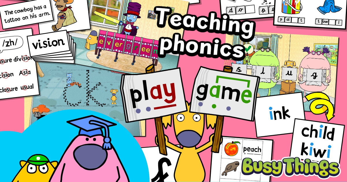 Phonics activities on Busy Things
