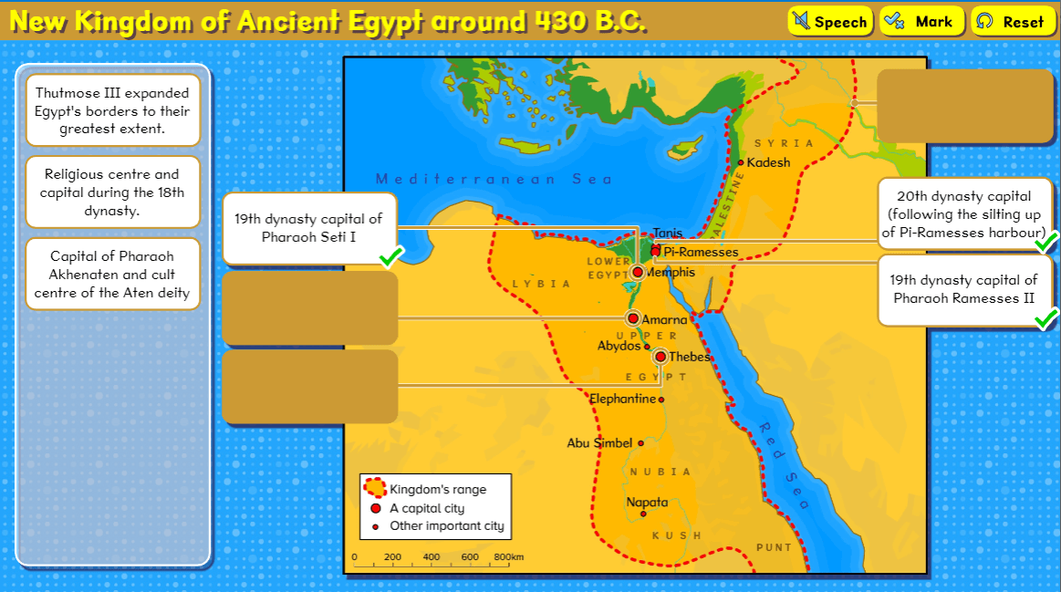 New Kingdom of Ancient Egypt map