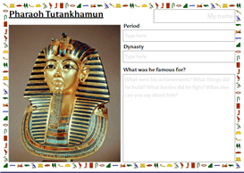 Tutankhamun writing project