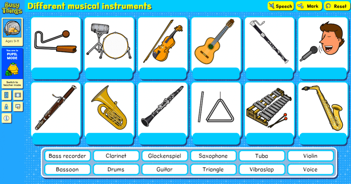 Musical instruments activity