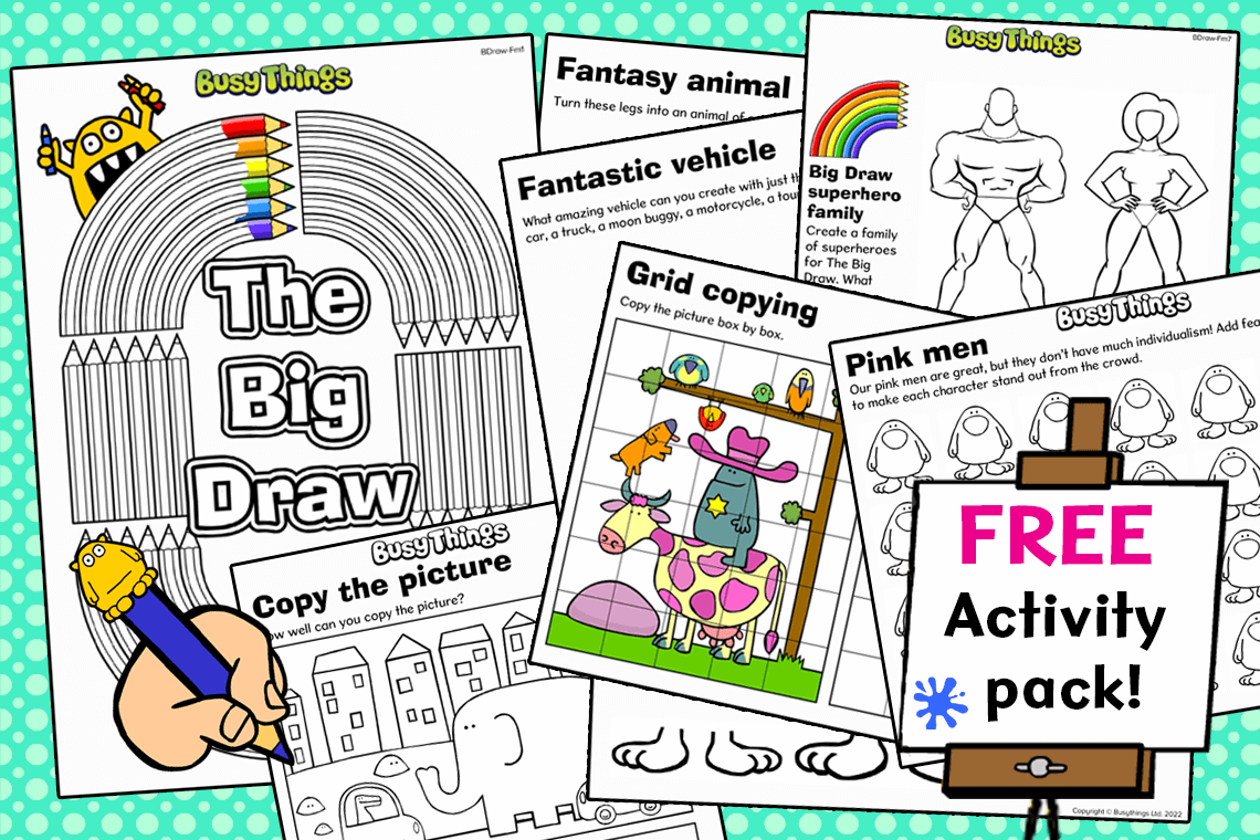 Free drawing activity pack for kids