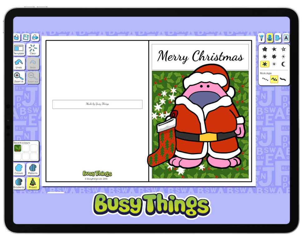 Make a Christmas card on Busy Things