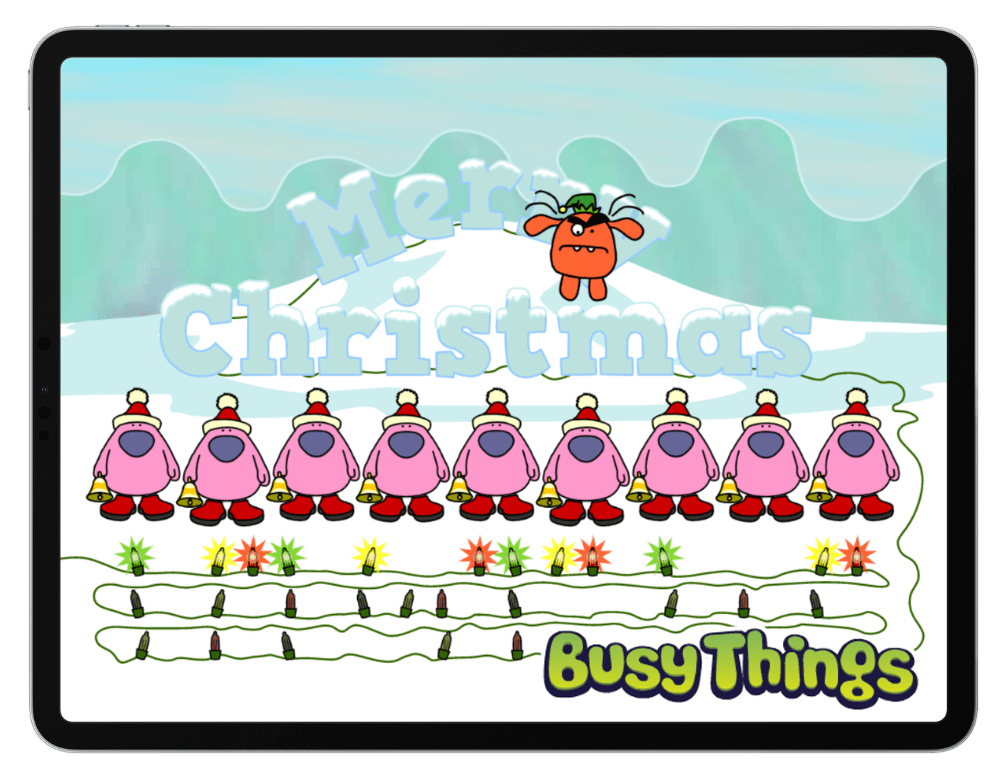 Jolly Jingles xmas game on tablet