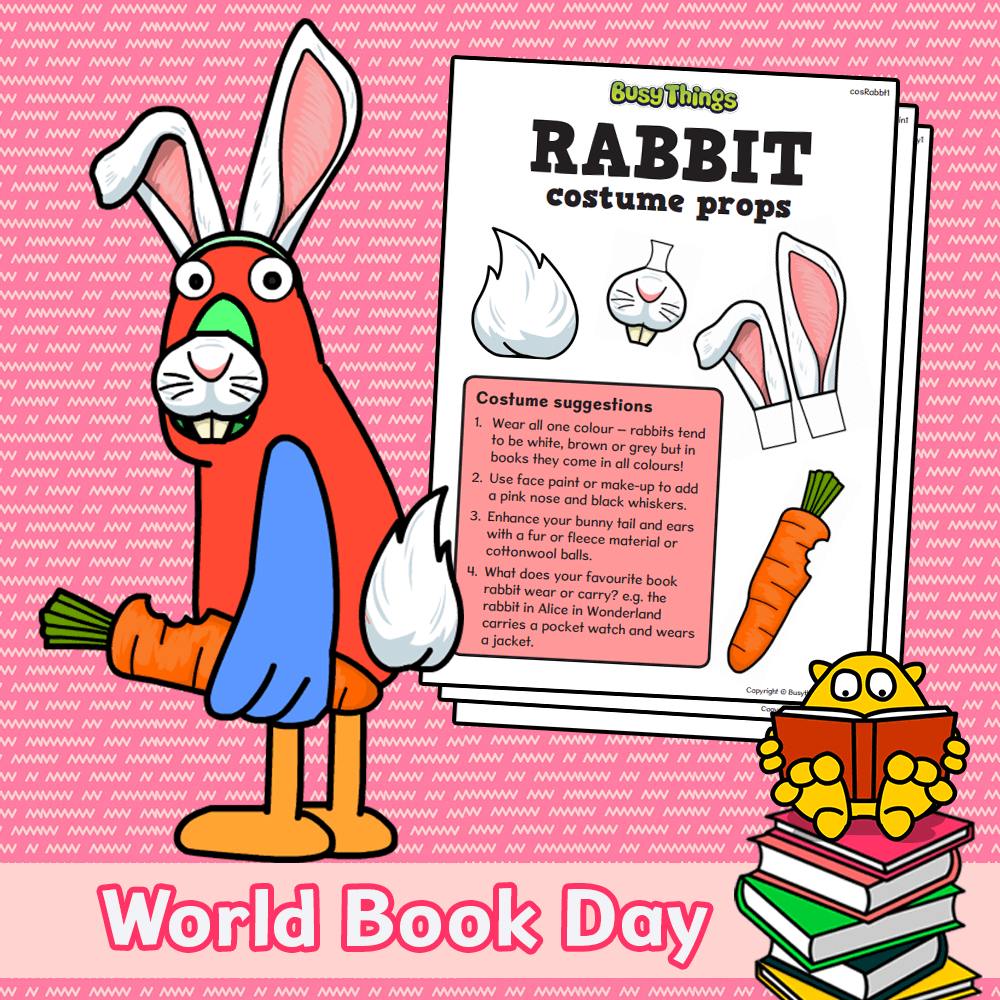 World Book Day Rabbit Costume Props