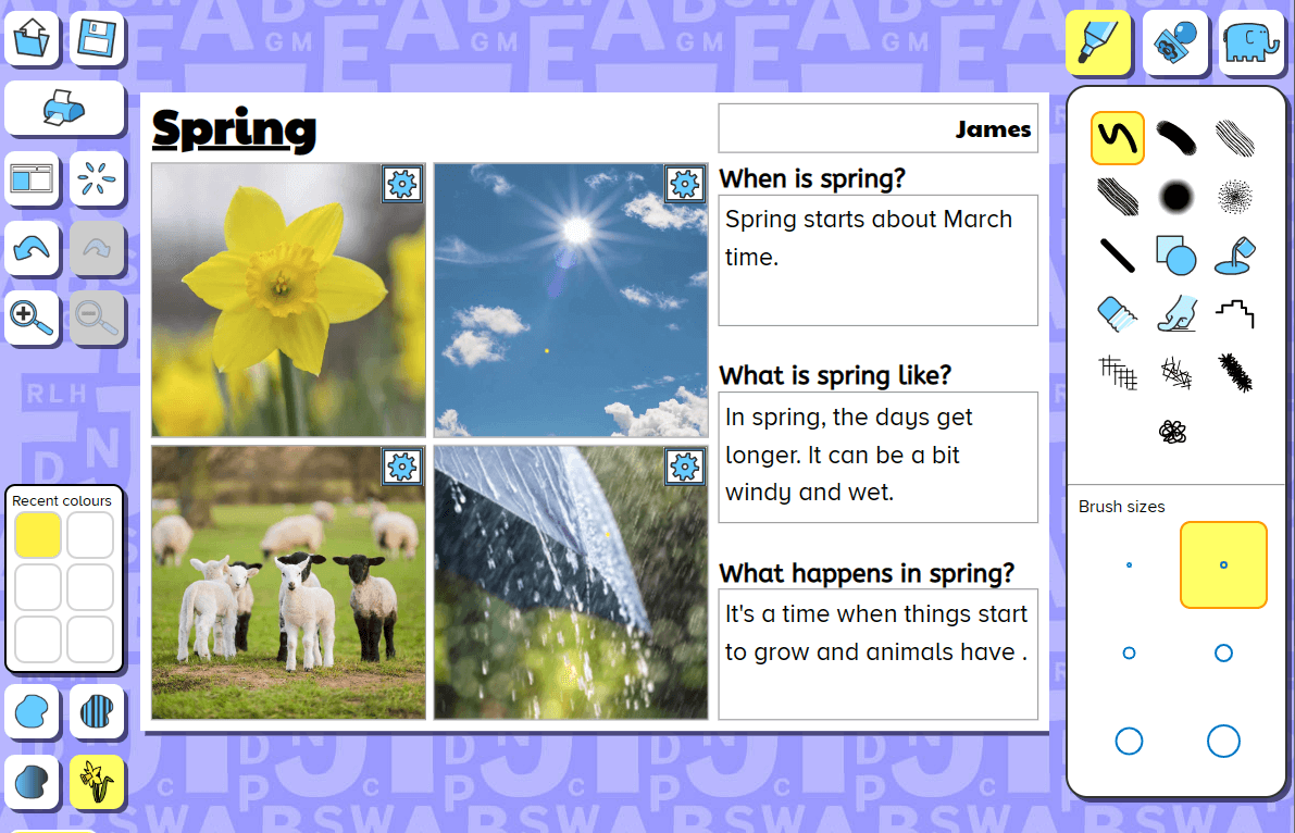 Write about spring activity