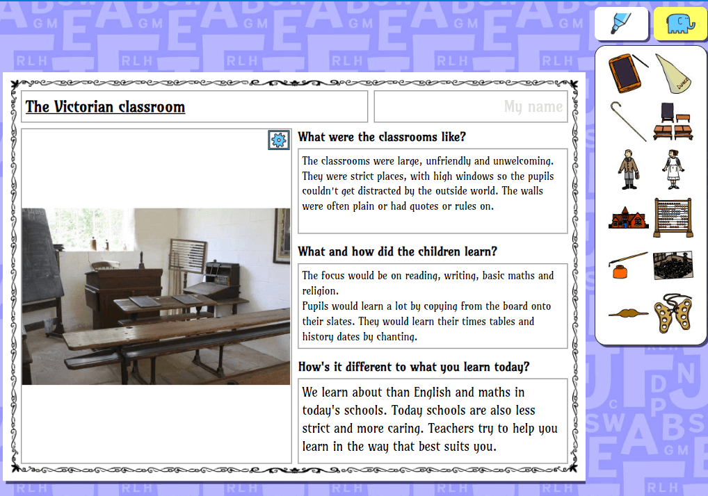 Victorian classroom activity