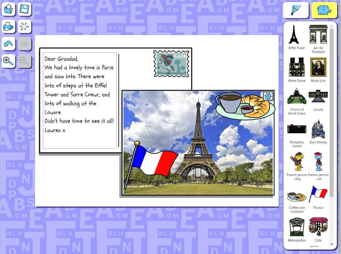 Postcard from Paris activity screenshot