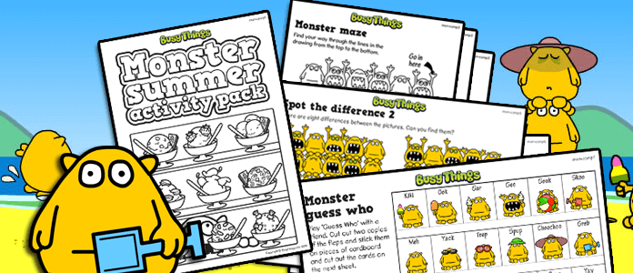 Lots of FREE summer activities in our Monster summer activity pack for kids