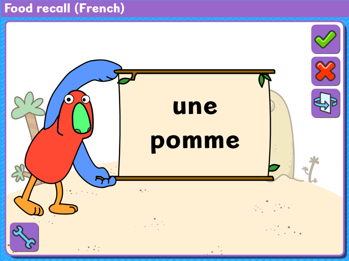 French food flash cards