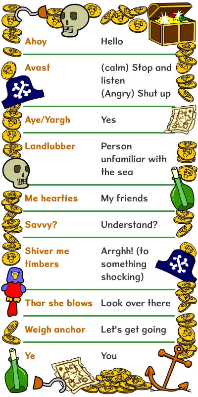 list of pirate words