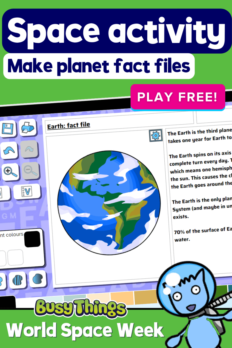 Space activity for kids: make planet fact files
