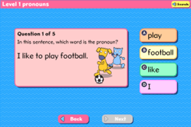 Screenshot of the Pronouns Quiz