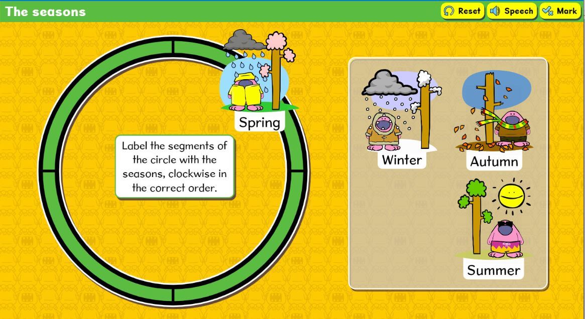 Ordering - Seasons activity screenshot