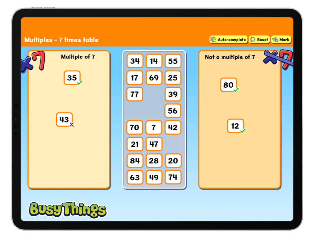 Times tables worksheets to practise for the multiplication times table check