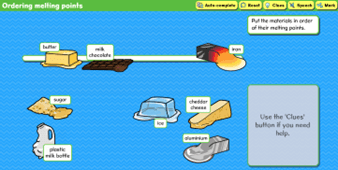 ordering melting points activity screenshot