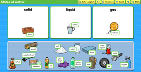 solid liquid gas sorting activity screenshot