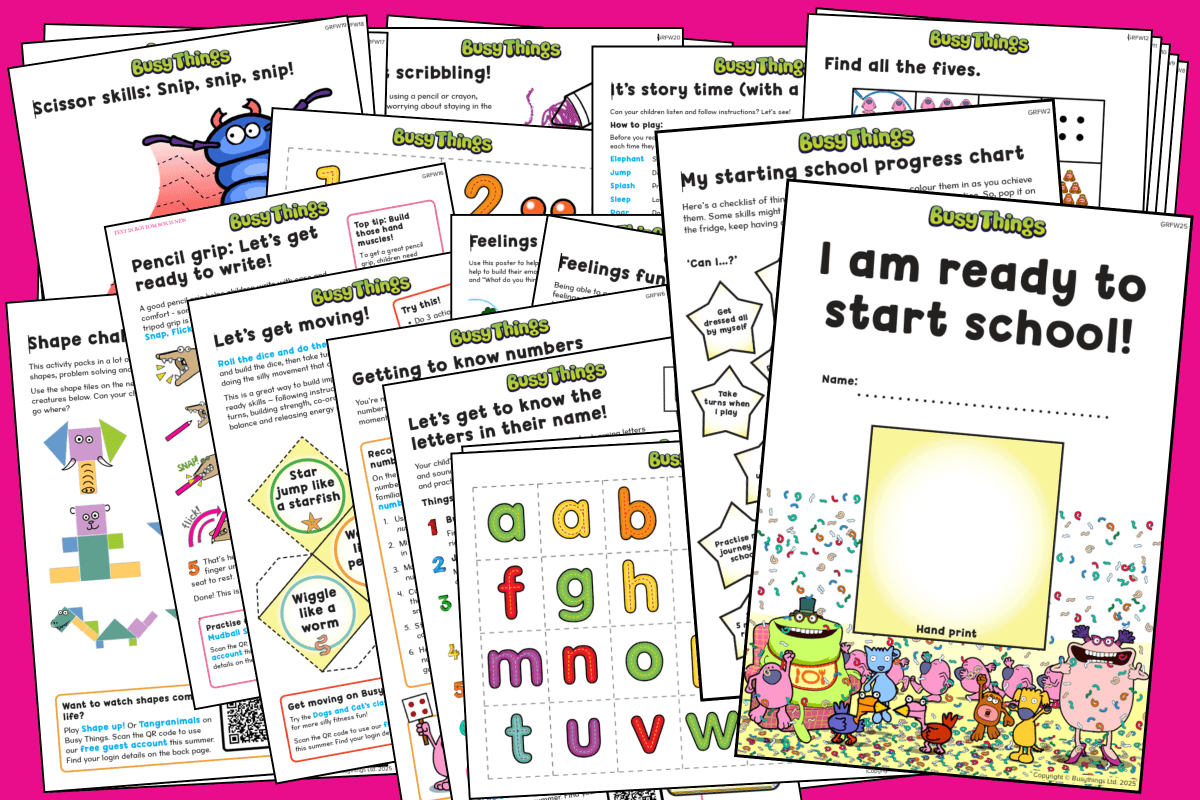 Busy Things Free Starting School Activities - free printable pack