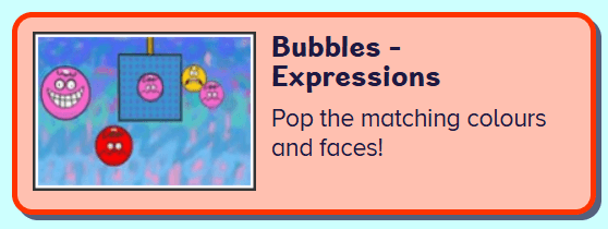 Bubbles expressions – match faces to feelings