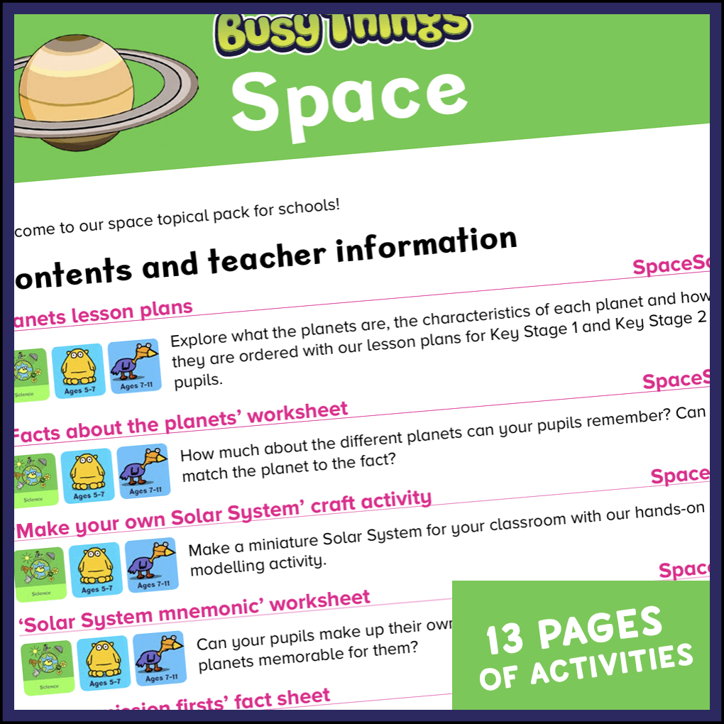 Space topical pack for World Space Week